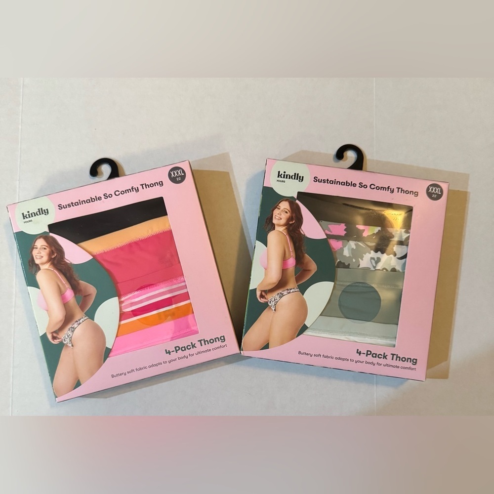 2 Kindly Yours Women’s So Comfy Micro Thong Underwear, 4-Pack Each